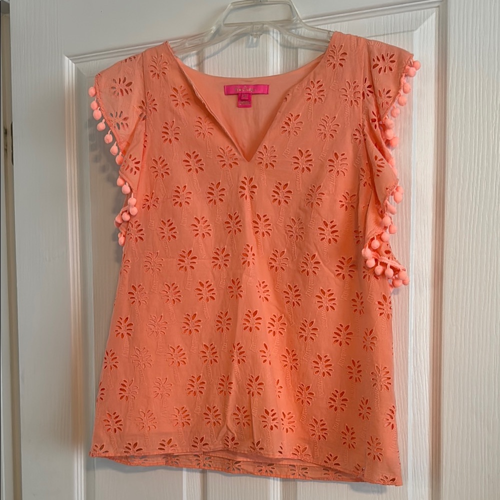 Lilly Pulitzer Orange Eyelet Top